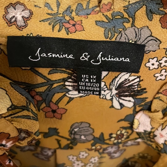 Cute Mustard and Floral Tank Top - Picture 3 of 3